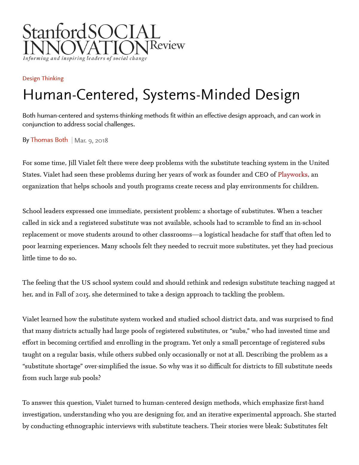 Human-Centered, Systems-Minded Design - Stanford Social Innovation Review