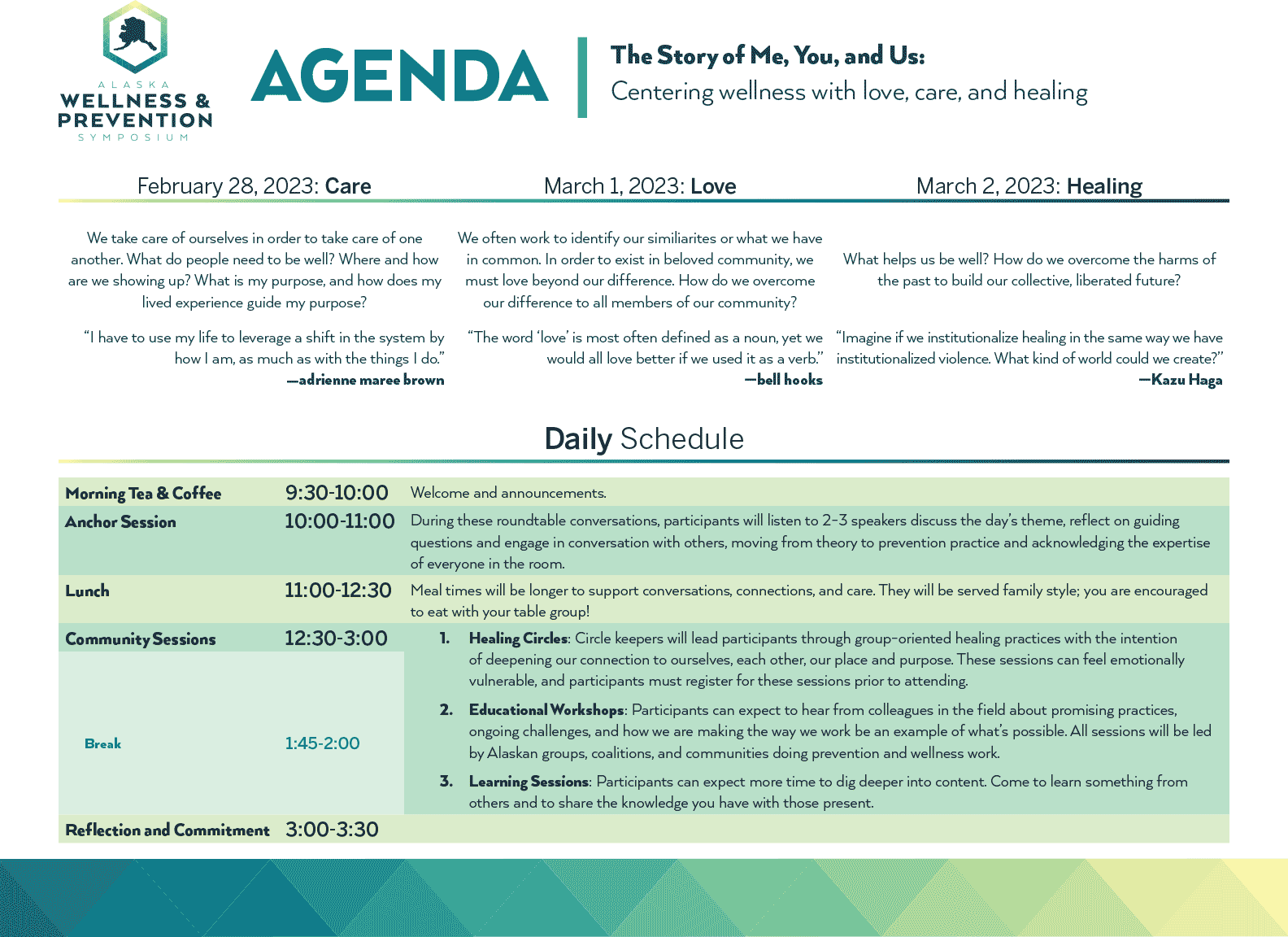 Agenda at a Glance